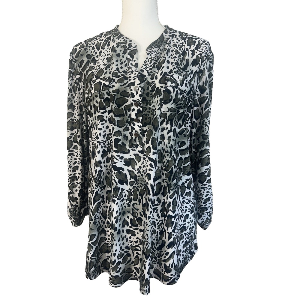 Coquette Cottage Ava & Grace Abstract Print Black & Gray Sz L Y2K Granny Boho